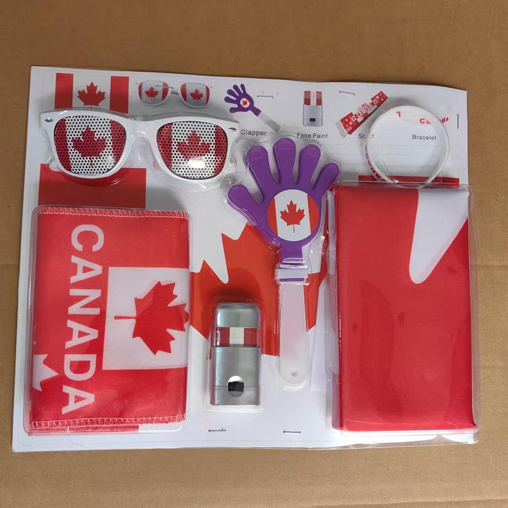 World Cup Fan Pack: National flag, sunglasses, clappers, face paint, cheering accessories and party supplies