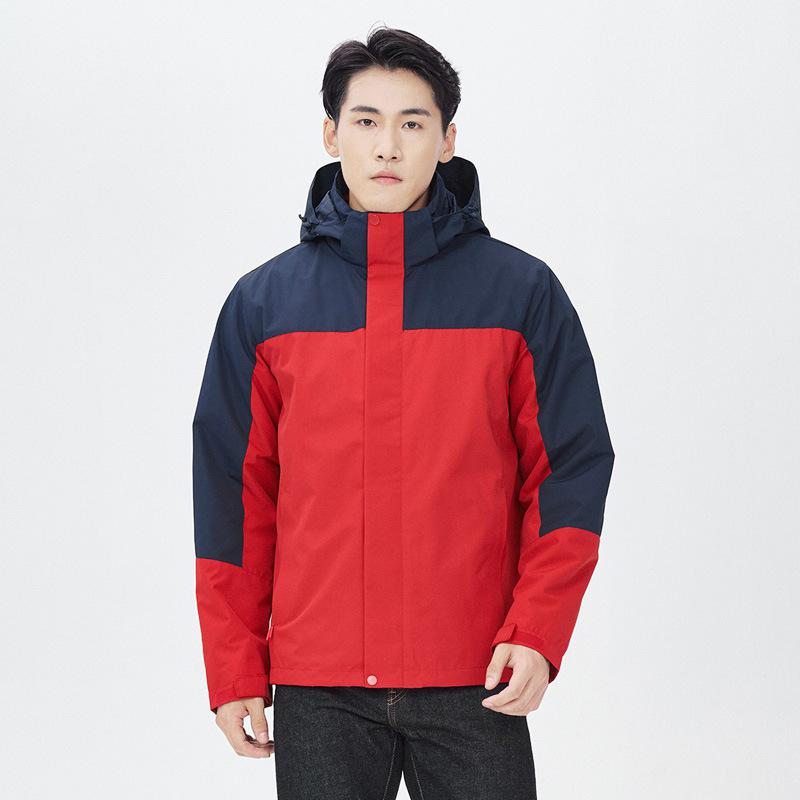 Jacket three-in-one thickened autumn and winter new windproof and waterproof outdoor mountaineering clothing fashionable hooded