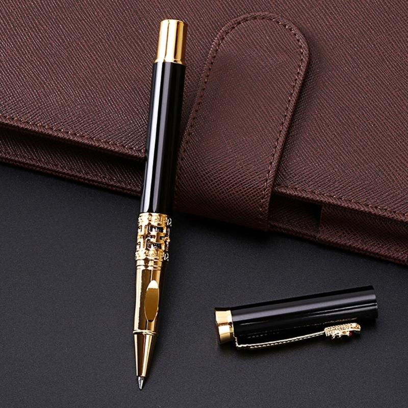Penna a sfera con rullo in metallo ottone e rame dal design classico, regalo per uomo d'affari