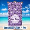 Beach Towel Custom Name Text, Quick Dry Large Towel For Beach HomeKuromi