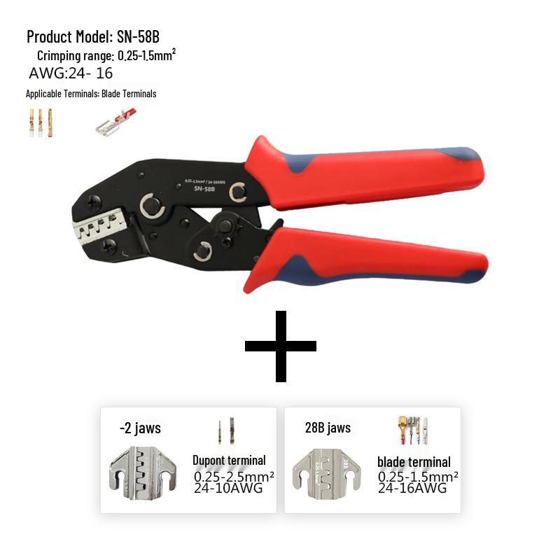 SN-58B Kit d'outil à sertir à cliquet avec plusieurs options de mâchoires