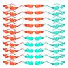 Rimless Flame Shaped Sunglasses Fashion Candy Color Beach Vacation Decor Sun Glasses Trendy Brand Design Rave Shades