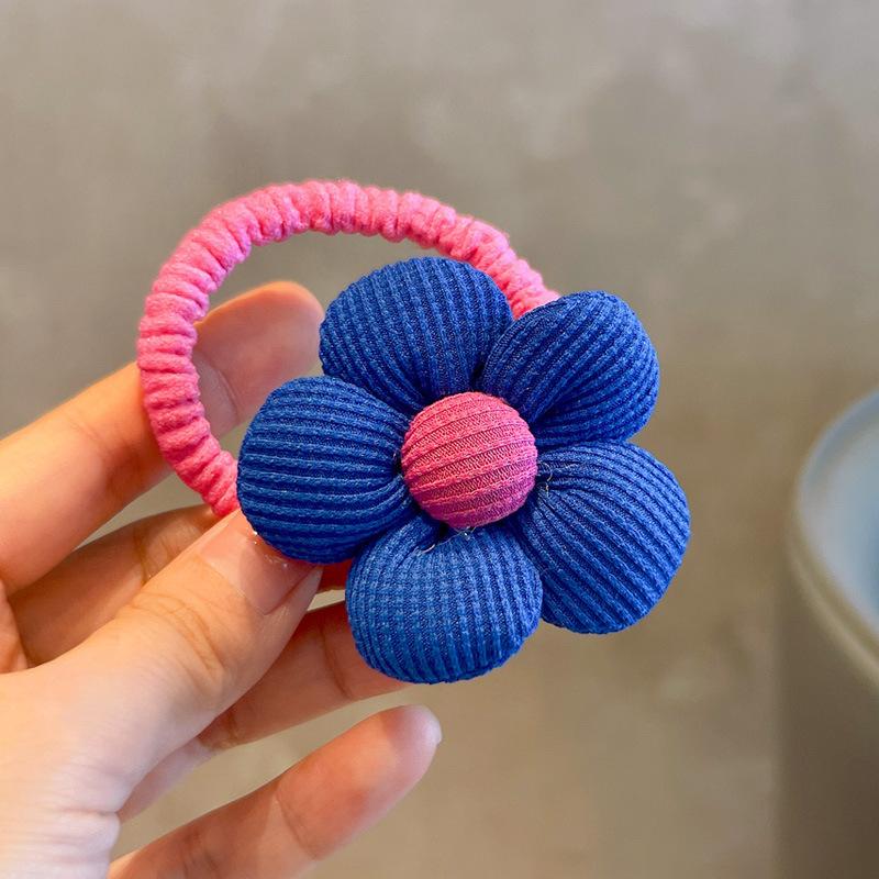 1PC New Sweet Fill Cotton Flowers Girls Elastic Hair Bands Cute Hair Ties Princess Hair Accessories Baby Headwear