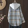 DIMANAF 2025 New Autumn Winter Plus Size Women Coats Jackets Hooded Cotton Thick Long Sleeve Loose Casual Outerwear Vintage Lady Plaid