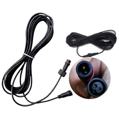 Black Solar Extension Cable Copper Wire Double Hole Extension Cord for Outdoor Flexible 16.4FT (5M) Outdoor Lighting Cable