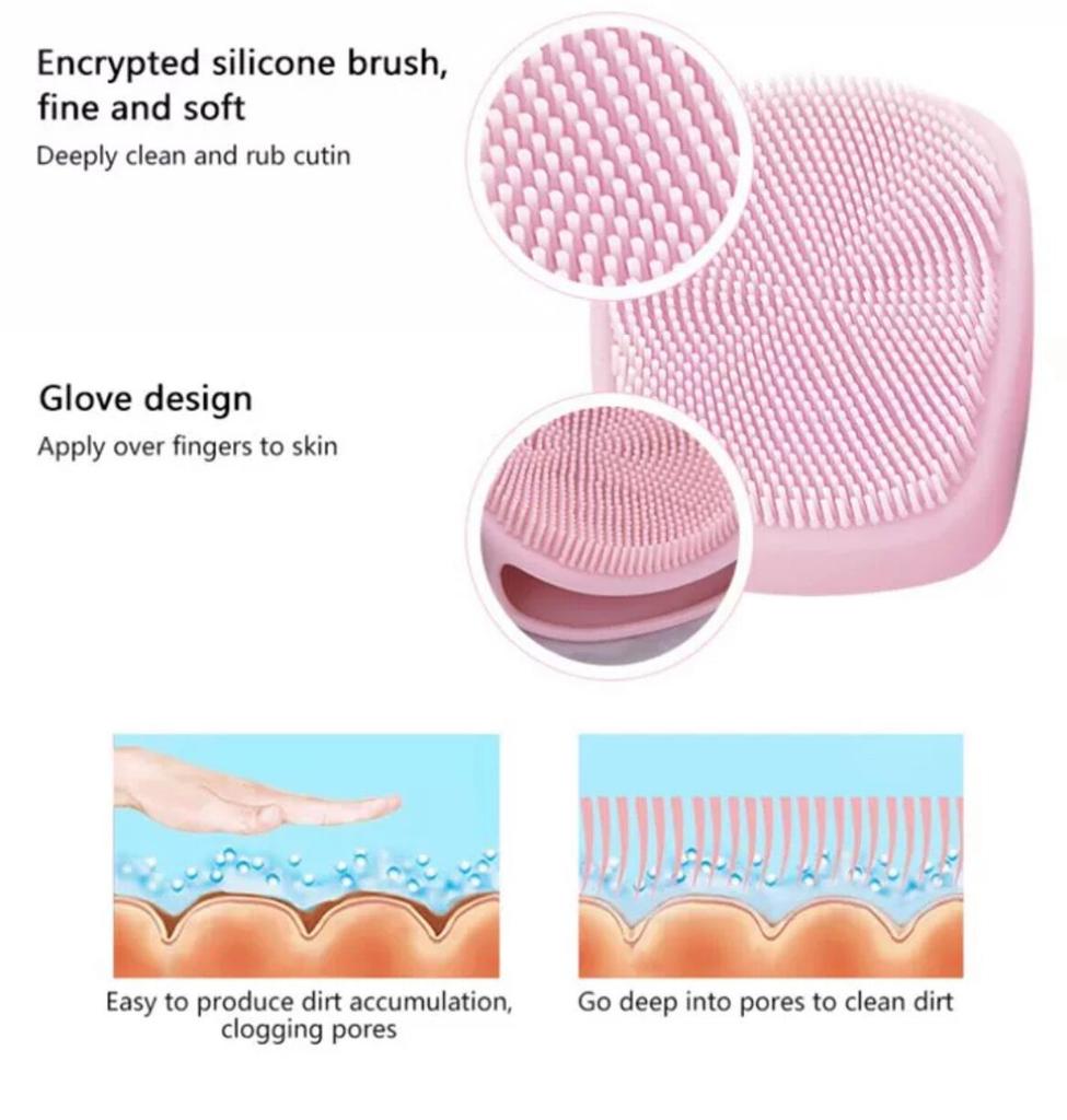 New Soft Glove Silicone Face Cleaner Wash Brush Scrub Silicone Face Scrubber Exfoliator Brush