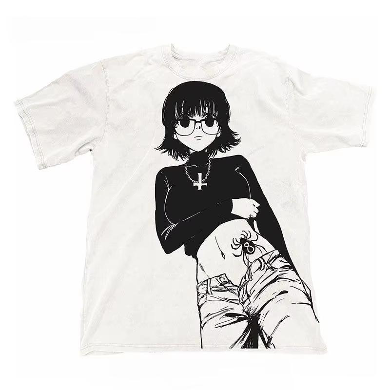 

Graphic Print Autumn Pure Cotton Men s and Women s T-shirt Short Sleeve Street Fashion Trend Clothing Anime T-Shirt S