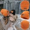 New Mama Leather Label Knitted Hats Solid Cute Winter Warm Baby Beanies Fashion Parent Children Beanie Hat Hip Hop Ski Skull Cap