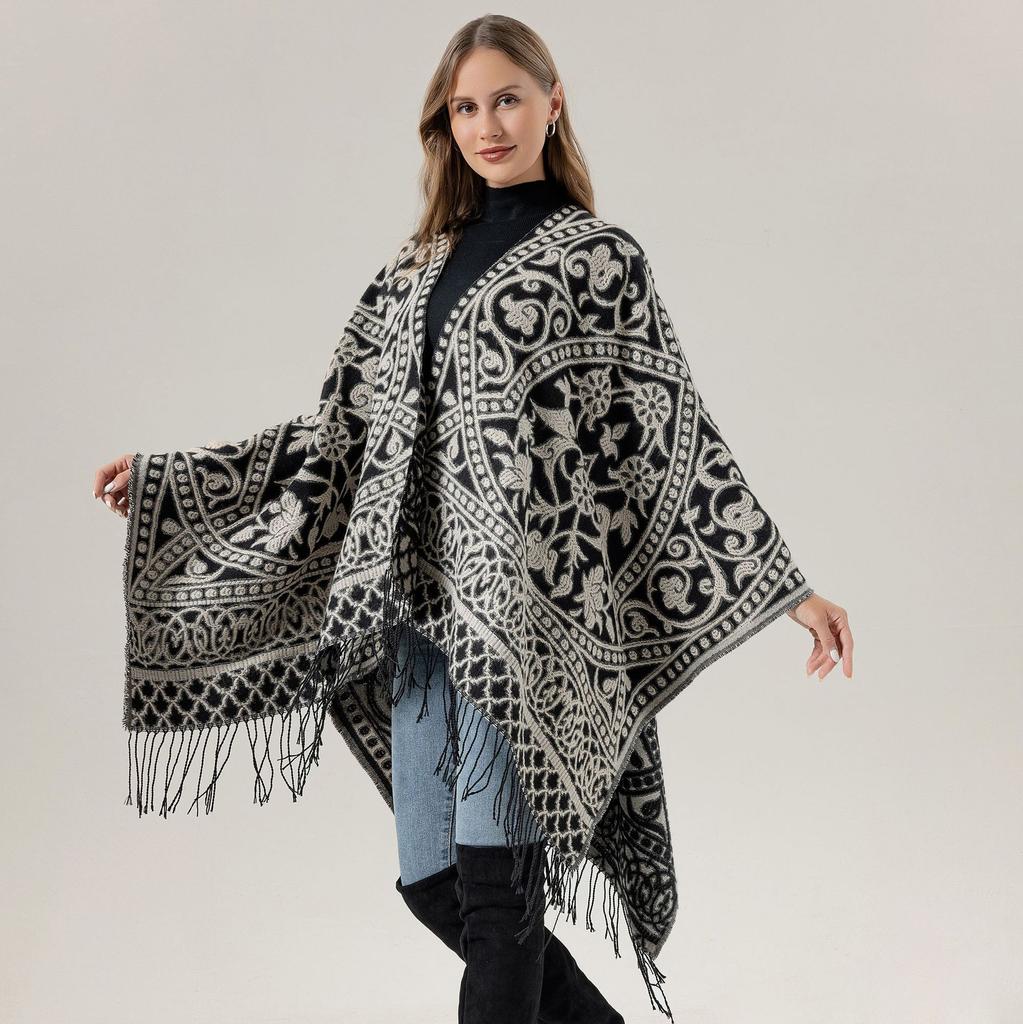 Jednoduchý šál, letní luxusní šátek, teplý rozdělený plášť pro ženy