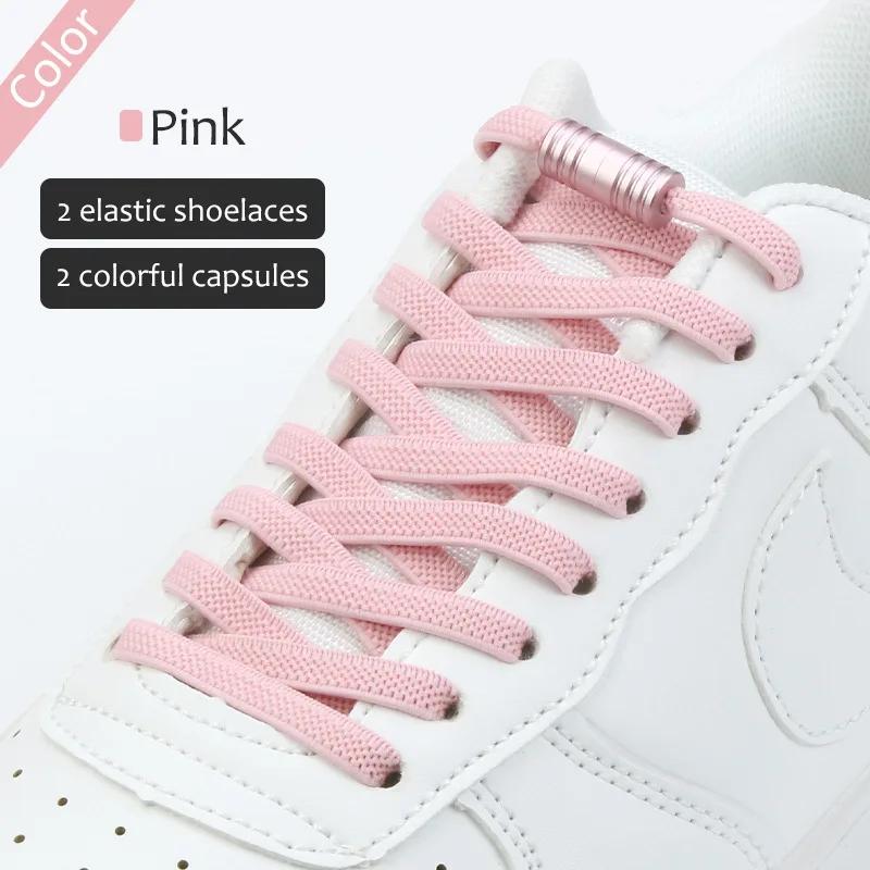 No Tie Elastic Shoelaces with Secure Metal Lock, Lazy Speed Laces for Adult Running Sneakers Sports Shoes