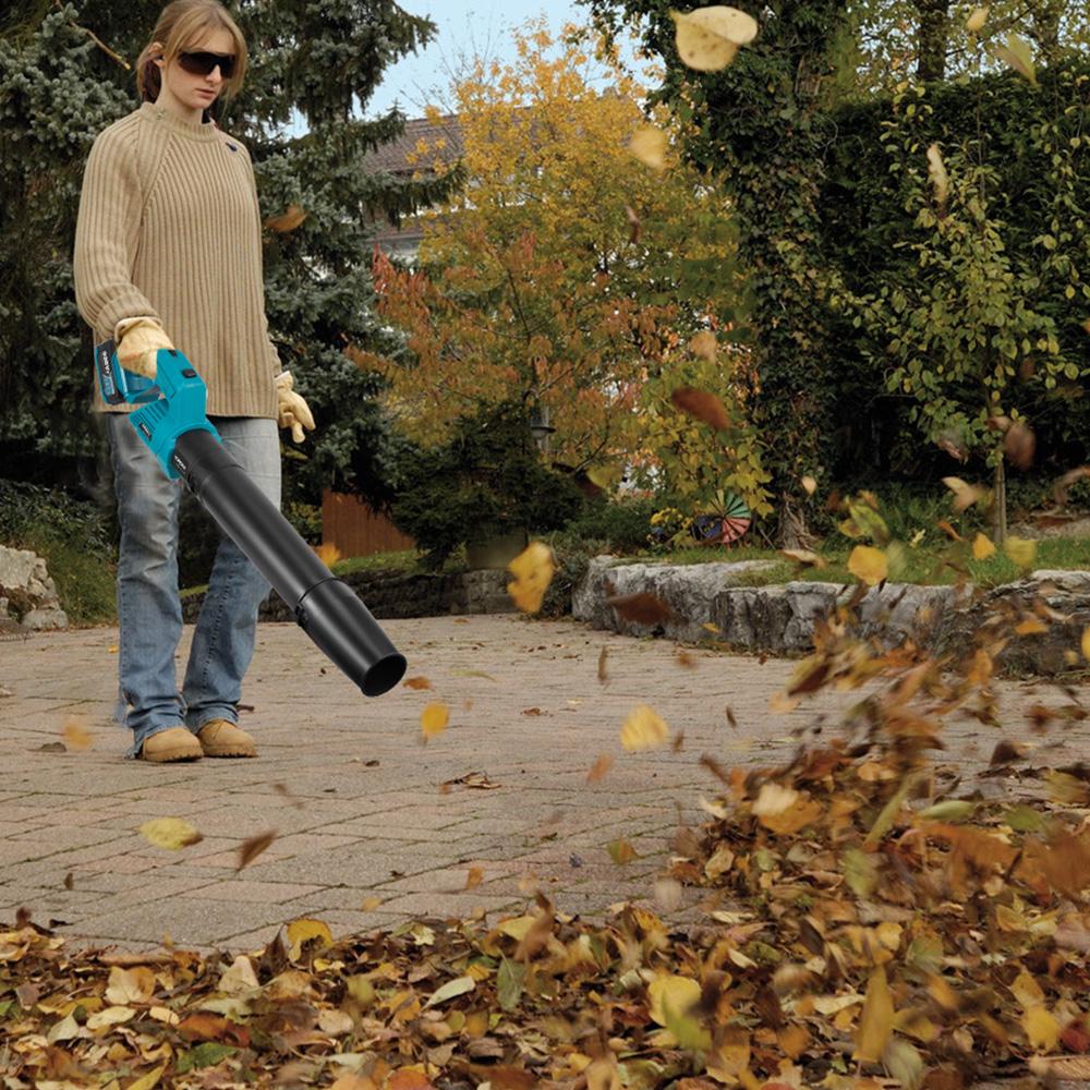 Yofidra Bürstenloser elektrischer Turbo-Gebläse 2 IN 1 Turbo-Gebläse Jet-Gebläse Laub Staub Schnee Blasen Reinigungsgerät Für Makita Akku-Pin