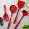 4Pcs Silicone Cooking Utensils Non-Stick Turner Spatula Spoon Colander Rice Scoop Heat Resistant Kitchen Utensils Set Cookware