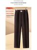 Mom's Fleece-Lined Cotton Pants, Thickened Straight-Leg, Warm Autumn/Winter Trousers for Middle-Aged/Elderly Women.