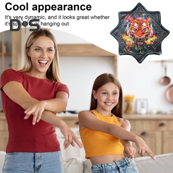 Flowstar Octagonal Scarf Juggling Toy for Beginners Double-Sided Print Cloth Fun Skill Toy Fingertip Rotating Flow Star Dapo Star Gift for Kids And