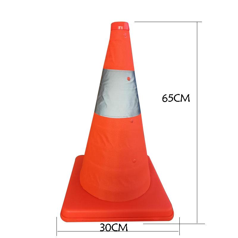 Foldable Cone-Shaped Reflective Barrier with Warning Light for Traffic and Emergencies