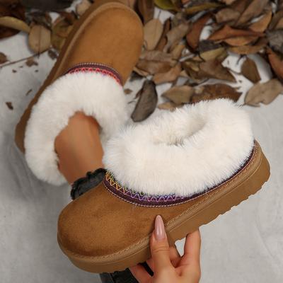 Fashion Women Boots Winter Warm Short Plush Thick Bottom Ankle Boots 2025 New Non Slip Shoes Colorful Ethnic Embroidery Snow Boots Women
