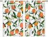 Orange Leaves Small Kitchen Curtains Allover Fruits Citru Window Treatment Leaves Rod Pocket Cafe Short Window Curtains for