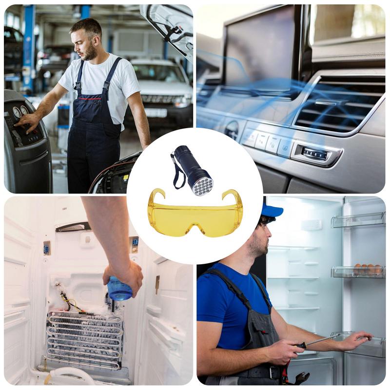 Auto Fluorescent Leak Detection Tool Auto Air Conditioning Repair Tool R134a Refrigerant Gas A/C Leak Test Detector UV Dye