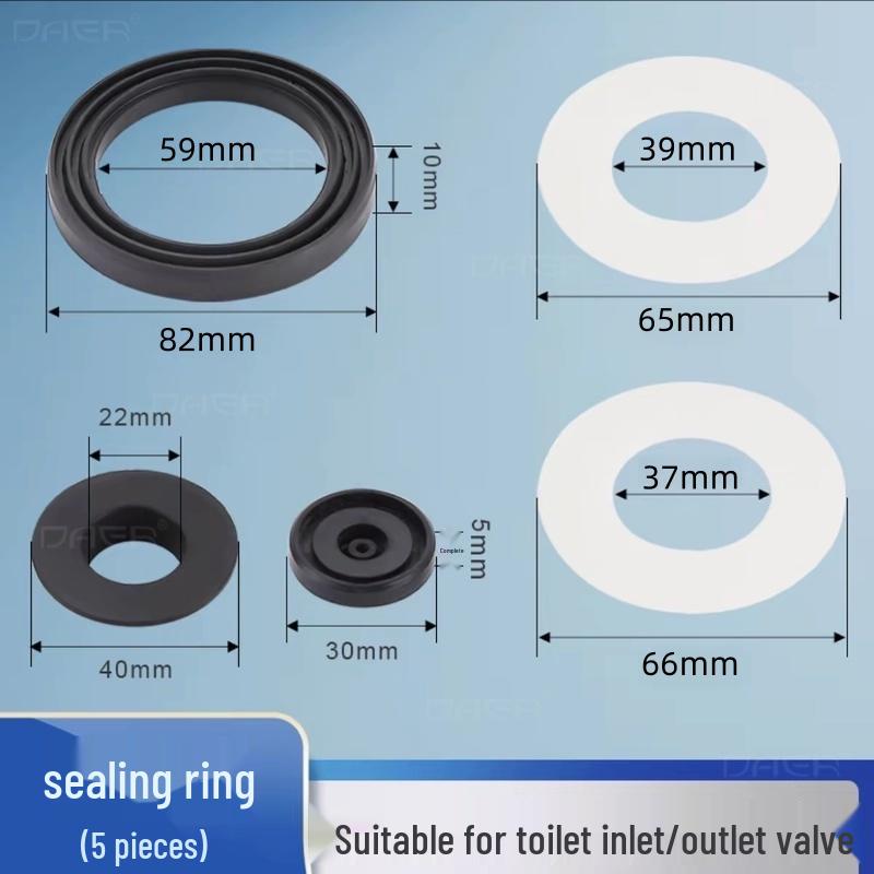 Universal Toilet Inlet & Drain Valve Seal - Silicone Rubber Gasket & Washer Ring