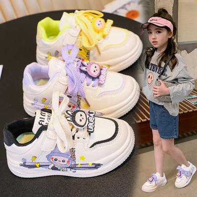 Mädchen Board Schuhe 2025 Herbst Explosion Labu Stoff Kinder Sportschuhe ausländischer Stil niedlich mittelgroße und ältere Kinder Freizeitschuhe weiß