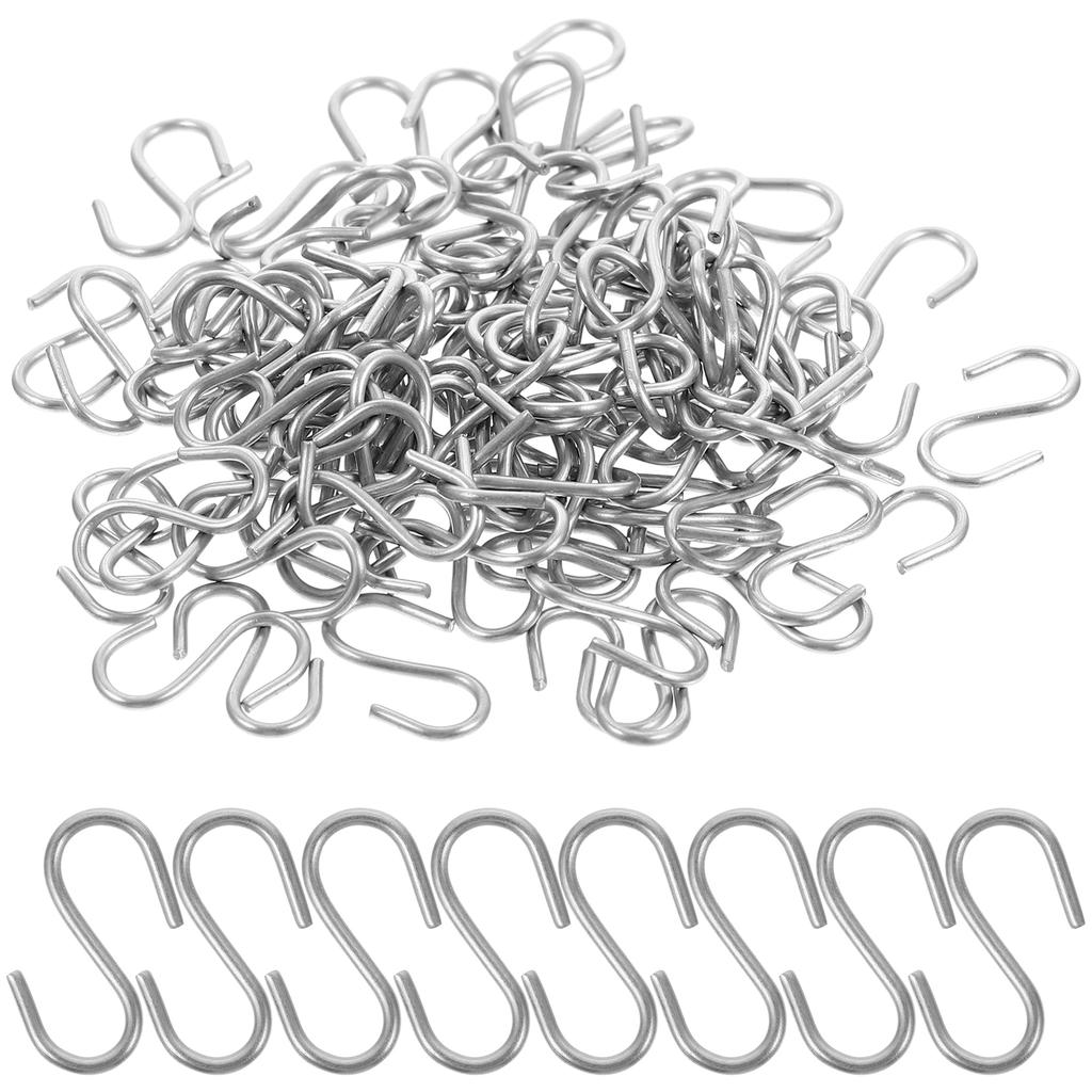 100 Pcs Silver Heavy Duty Metal S Hooks Iron Storage Hanging Small Home Wardrobe Bathroom Kitchen Reliable Hook Hat
