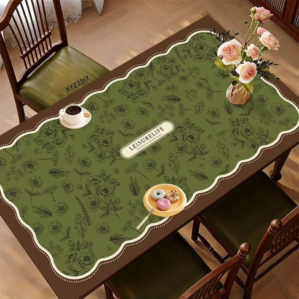 

Vintage Color Block Leather Placemat: Heat-Resistant, Oil-Proof Table Protector for Restaurants and Coffee Tables 50x100