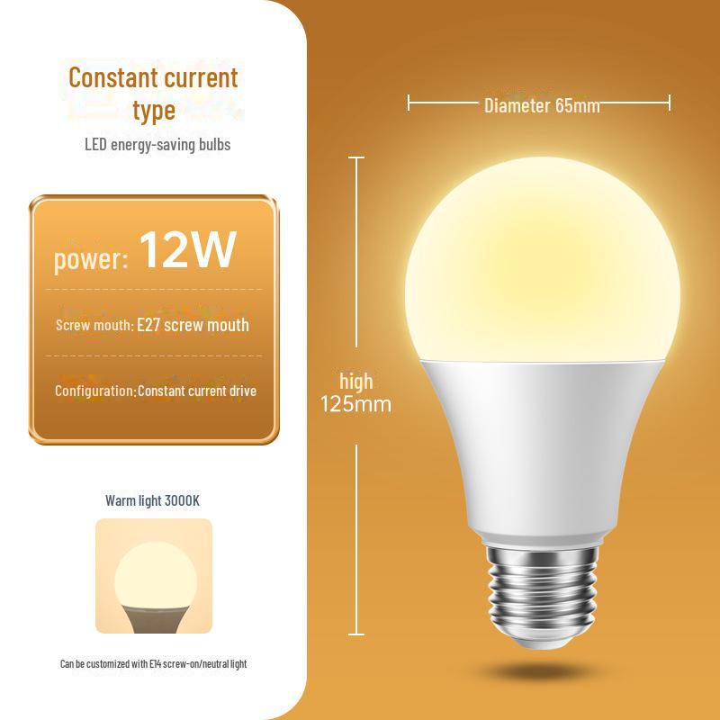 

Светодиодная энергосберегающая лампа E27, алюминий с пластиковым покрытием, высокая яркость, настольная лампа для помещений, круглая головка E27 Screw [Color Box]