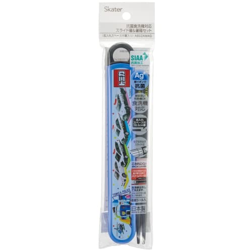 Skater Children's Antibacterial Slide and Chopstick Case Set, Tomica 22, Boys, Made in Japan, ABS2AMAG-A