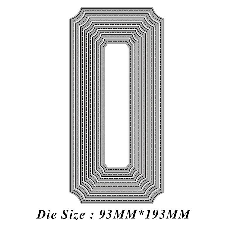 

8 шт./Набір Рамки Прямокутні Картки Згини Металеві Штампи для Вирізання для DIY Скрапбукінгу Штамп для Вирізання Паперові Картки Рельєфний Декоративний Штамп для Вирізання 93x193mm