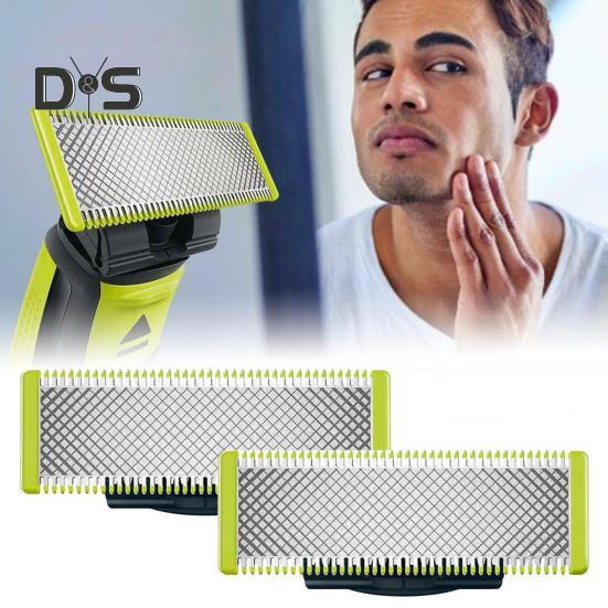 2Pcs Blade Replacement for Philips One Blade QP220/50 Electric Shaver Stainless Steel Men Razor Beard Trimmer Blade Head Husband Father Gift