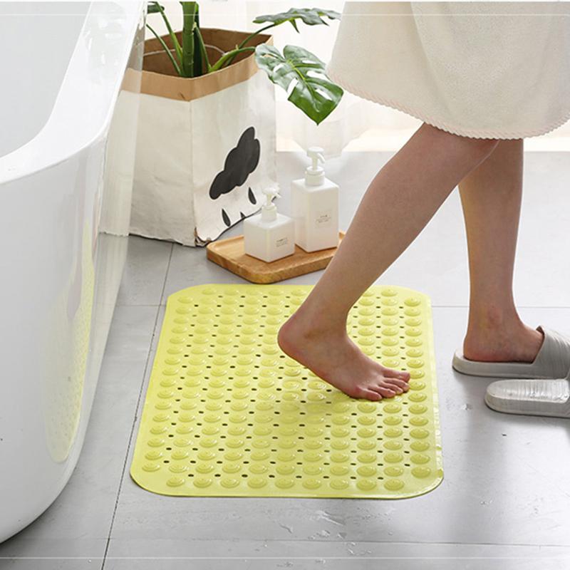 7 Colors 4 Sizes PVC Large Toilet Bathroom Bathtub Safety Shower Non-slip Bath Rug with Suction Cups Floor Mat Massage Cushion