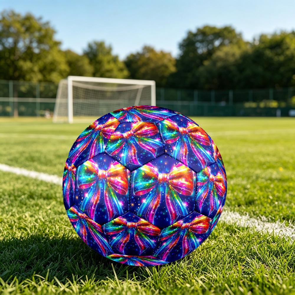 1 Stück Regenbogen Fliege Thema Fußball, Größe 5, Leichtes PVC, Fußball für das Training im Freien, Geschenk j61463