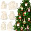 6/12/24/36 Unfinished wooden cut-outs, festive Christmas dwarf wooden decorations suitable for DIY crafts and painting