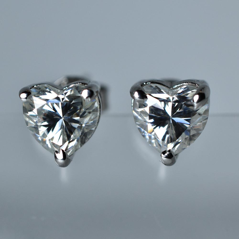Perfect Heart Earring Pair 11 Ct CERTIFIED Synthetic White Moissanite Free Gift MY.ER-22-NS