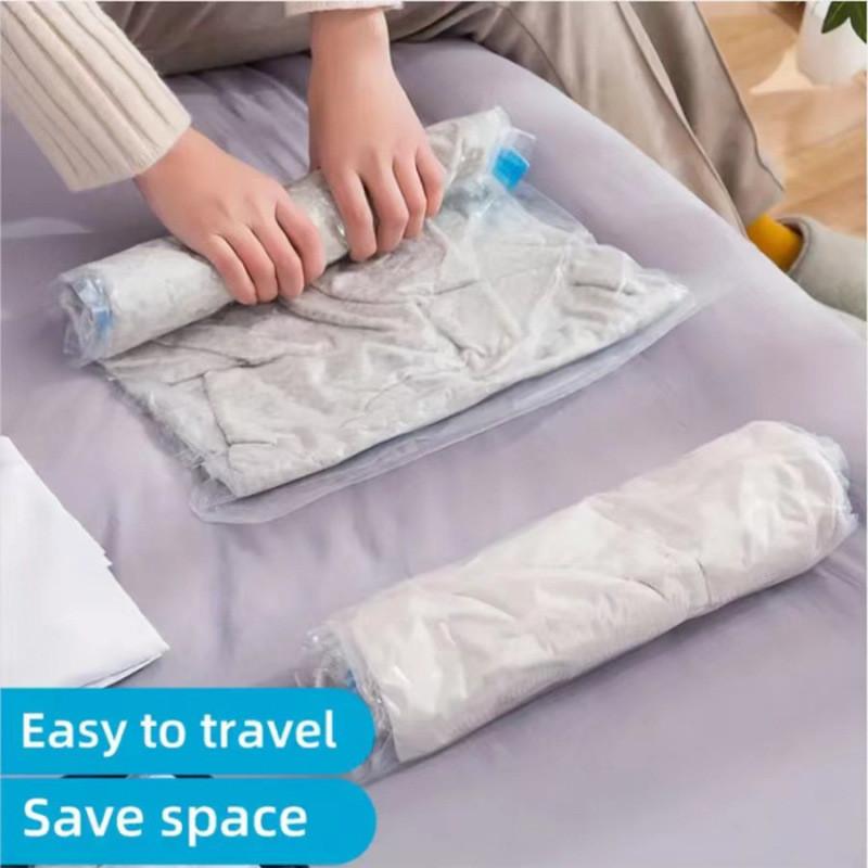 Travel Luggage Compression Bag With Rollup Design For Packing Efficiency