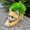Weatherproof Resin Sculpture Creative Cat Planter, Cute Lying Flower Pot for Garden Indoor Outdoor Gardening Decor Yard, Adorable Animal Plant Holder,