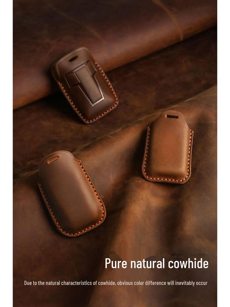 Retro Leather Key Bag for Mercedes-Benz - Premium Handmade Cowhide Cover