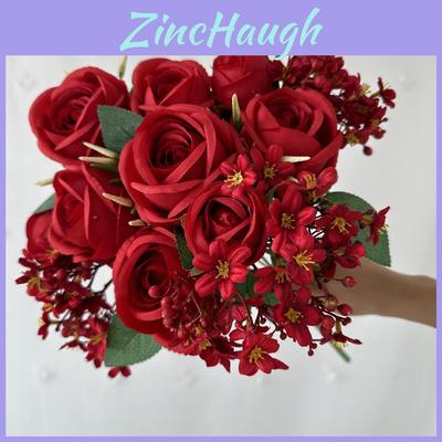 Elegantes Seidenrosen-Bouquet mit realistischem Design für Hochzeitsdekoration und Foto-Requisiten