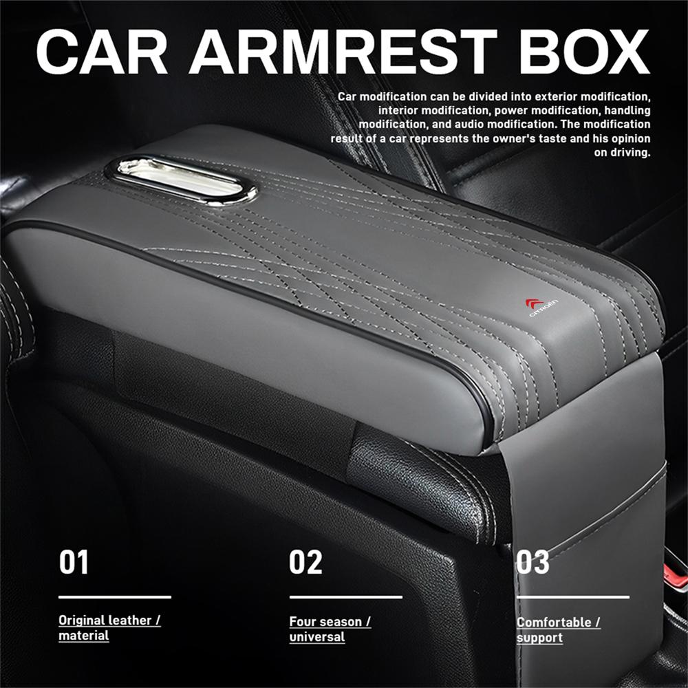 Car Armrest Box Mat Universal Storage Bag Car Tissue Box Center Console Heightening Protective Mat For Citroen C3 C4 C5 C4L C6 Aoh123