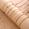 Popular multi-layer cross necklace women's color zircon collarbone chain wind exquisite jewelry