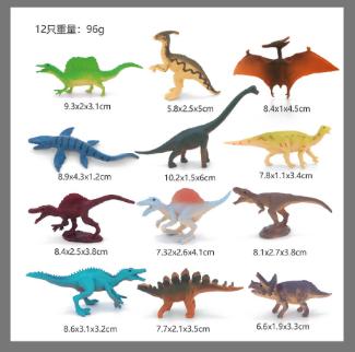 12-Piece Medium Realistic Dinosaur Figures, Soft Rubber Toy Set One Size