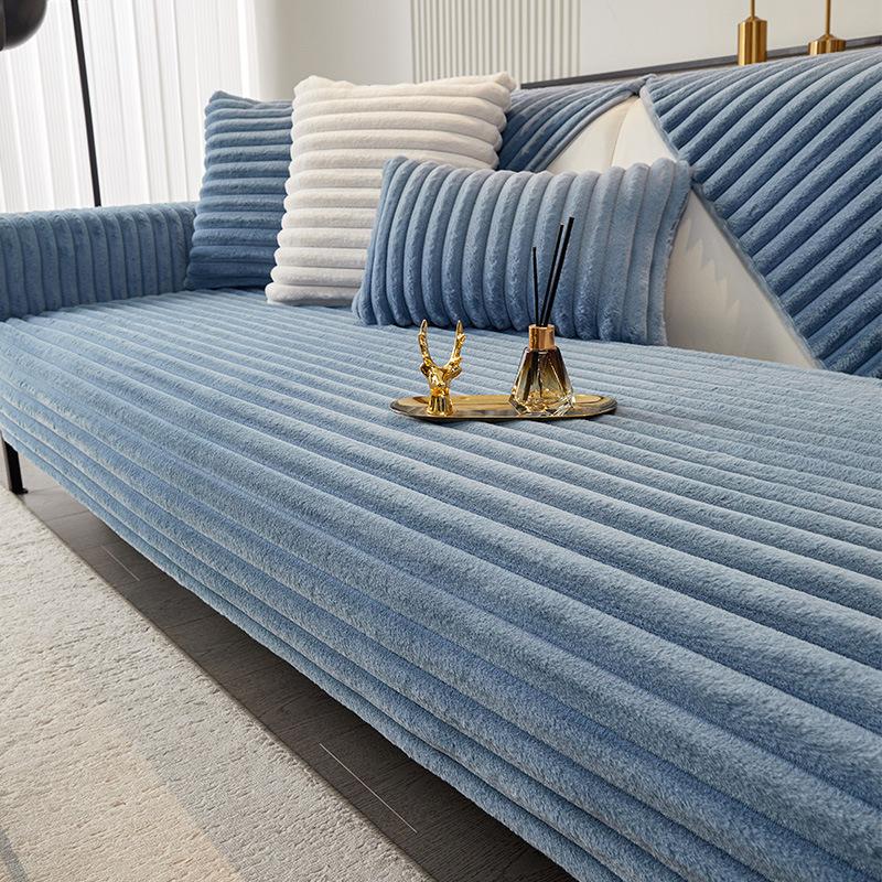 

Подушка на диван из плюша с полосками в скандинавском стиле, 2025 новая модель, подушка для сиденья, зимний мягкий и удобный утолщенный чехол на диван 30x50cm pillowcase