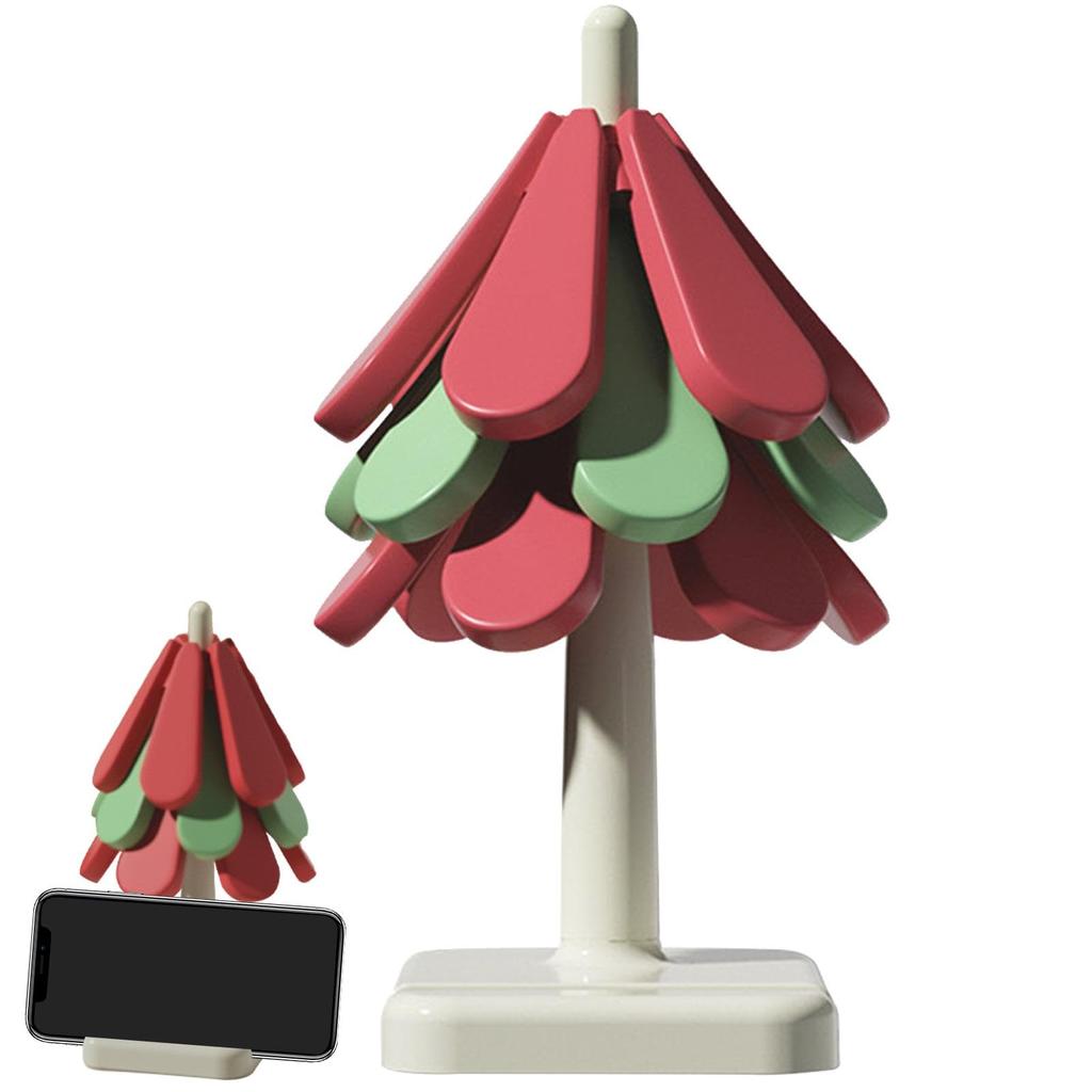 Tree Shape Trivet, Anti Scald Foldable Silicone Trivets for Hot Dishes Heat Resistant Easy to Clean Tree Trivet with 3 Coasters