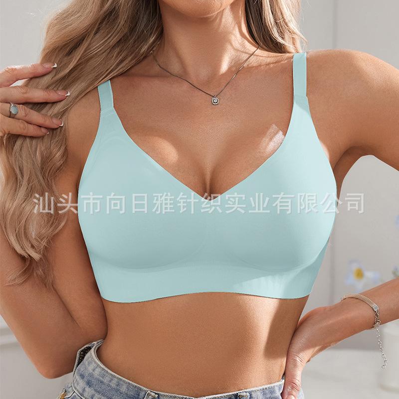 Damen Jelly-Streifen kabelloser BH, Komfort nahtlos Nacktes Gefühl Unsichtbare Dessous