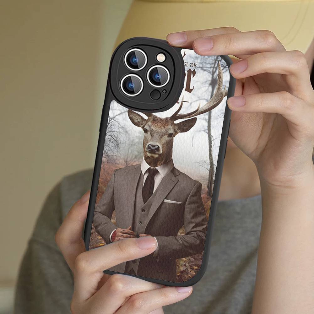 Hot J-Jagermeisters Soft Leather Phone Case For Iphone 13 15 Pro Max 12 Mini 11 14 16 Plus Covers