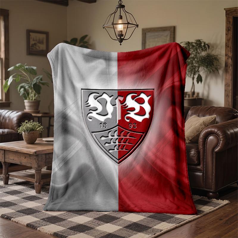 Coperta in Pile a Tema VfB Stuttgart Morbida e Accogliente Coperta in Peluche per Camera da Letto Divano Viaggio
