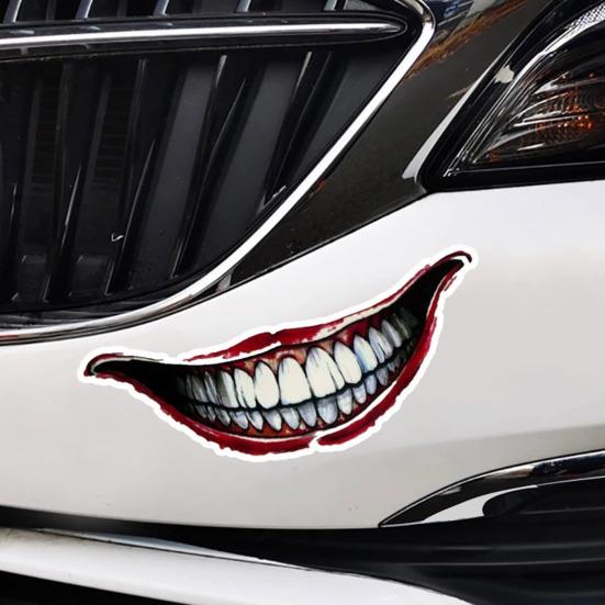 Car Sticker Waterproof Lips Shape Fadeless Eye-catching Big Mouth Pattern Easy To Apply Eco-friendly Motorcycle Helmet Halloween Stickers for Car