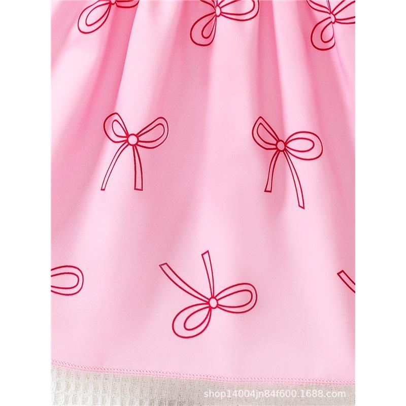 0-3 Years Old Girl Fashion Princess Two-piece Summer Children's Cute Butterfly-printed Dress And Hat