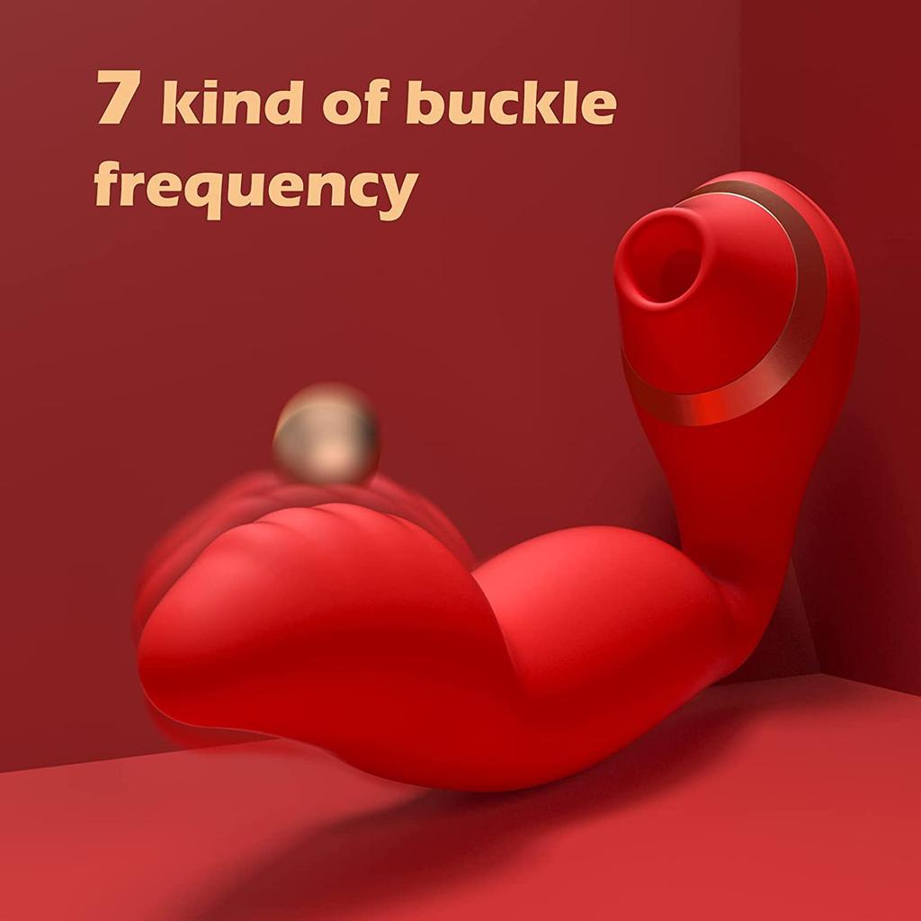 Female Double Orgasm Sucking Vibrator G Spot Clitoris Stimulator with Imitates Finger Touching Stimulation Sucker Oral Clitoris Stimulator Erotic