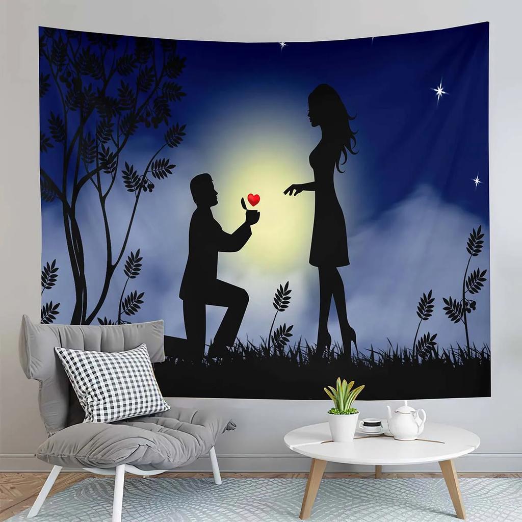 Love Heart Tapestry Romantic Lover Tapestry Creative Gift Tapestry Wall Hanging Decor Tapestries Bedroom Home Living Room Dorm
